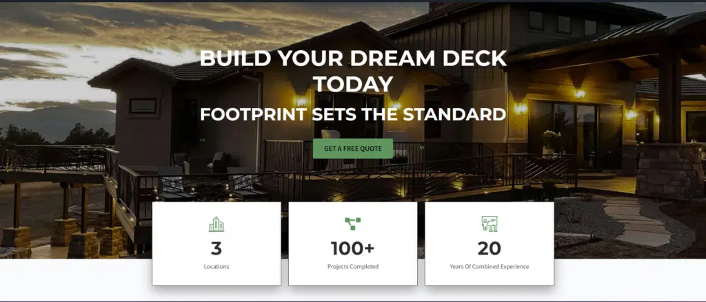 Footprint Decks & Design Homepage Hero